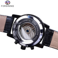 Forsining 180 Tourbillion Fashion Black Golden Clock Multi Function Display Mens Automatic Mechanical Watches 2020 NEW